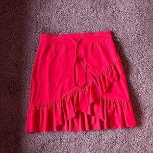 Women’s Red Ruffle Wrap Skirt